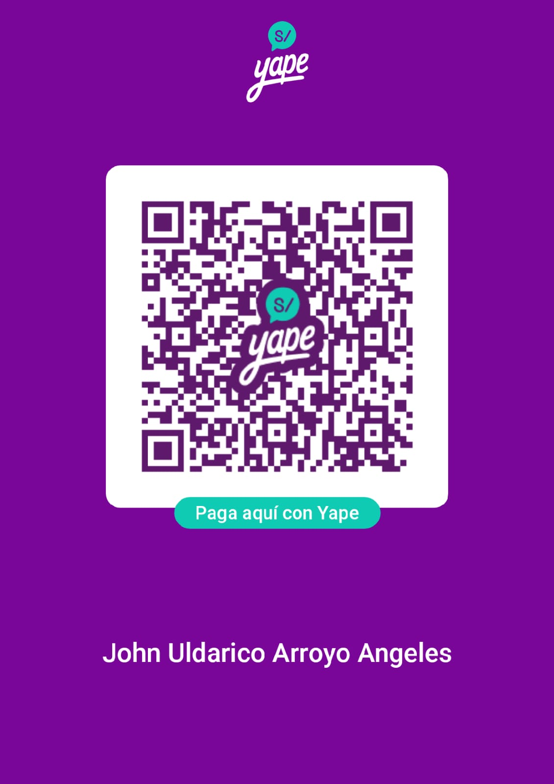 QR Yape de John Arroyo